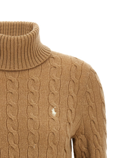 Polo Ralph Lauren Pony Women's Turtleneck Cashmere Cardigan - Beige Camel