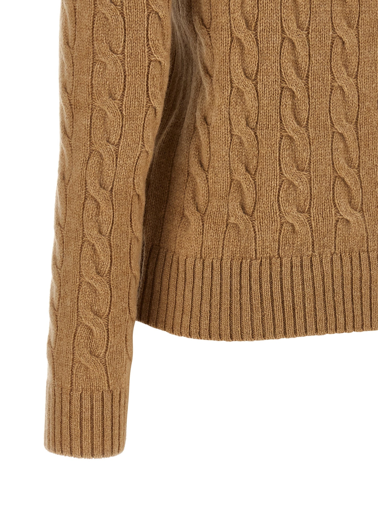 Polo Ralph Lauren Pony Women's Turtleneck Cashmere Cardigan - Beige Camel