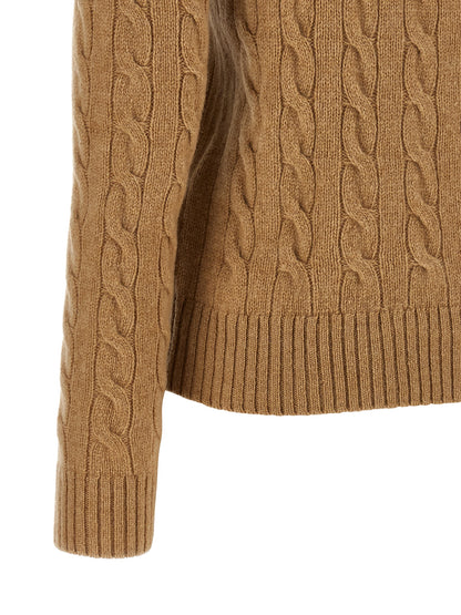 Polo Ralph Lauren Pony Women's Turtleneck Cashmere Cardigan - Beige Camel