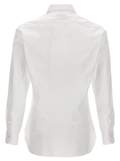 Barba Napoli White Cotton Blouse