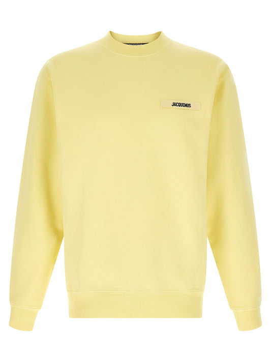 Sweatshirt by Jacquemus for men in cotton bicolour & yellow features an magnificent silhouette, showcasing a sophisticated crew neckline and long-sleeve detail for a truly magnificent finish.