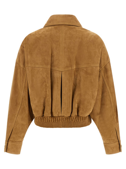 Versace Brown Lamb Leather Leather Jacket