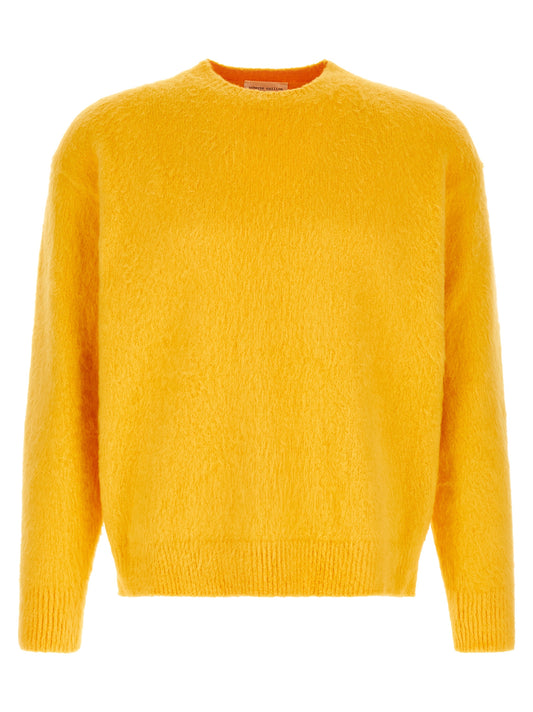 Cardigan by Roberto Collina for men in cotton bicolour & yellow features an impeccable silhouette, showcasing a sophisticated crew neckline and long-sleeve detail for a truly impeccable finish.
