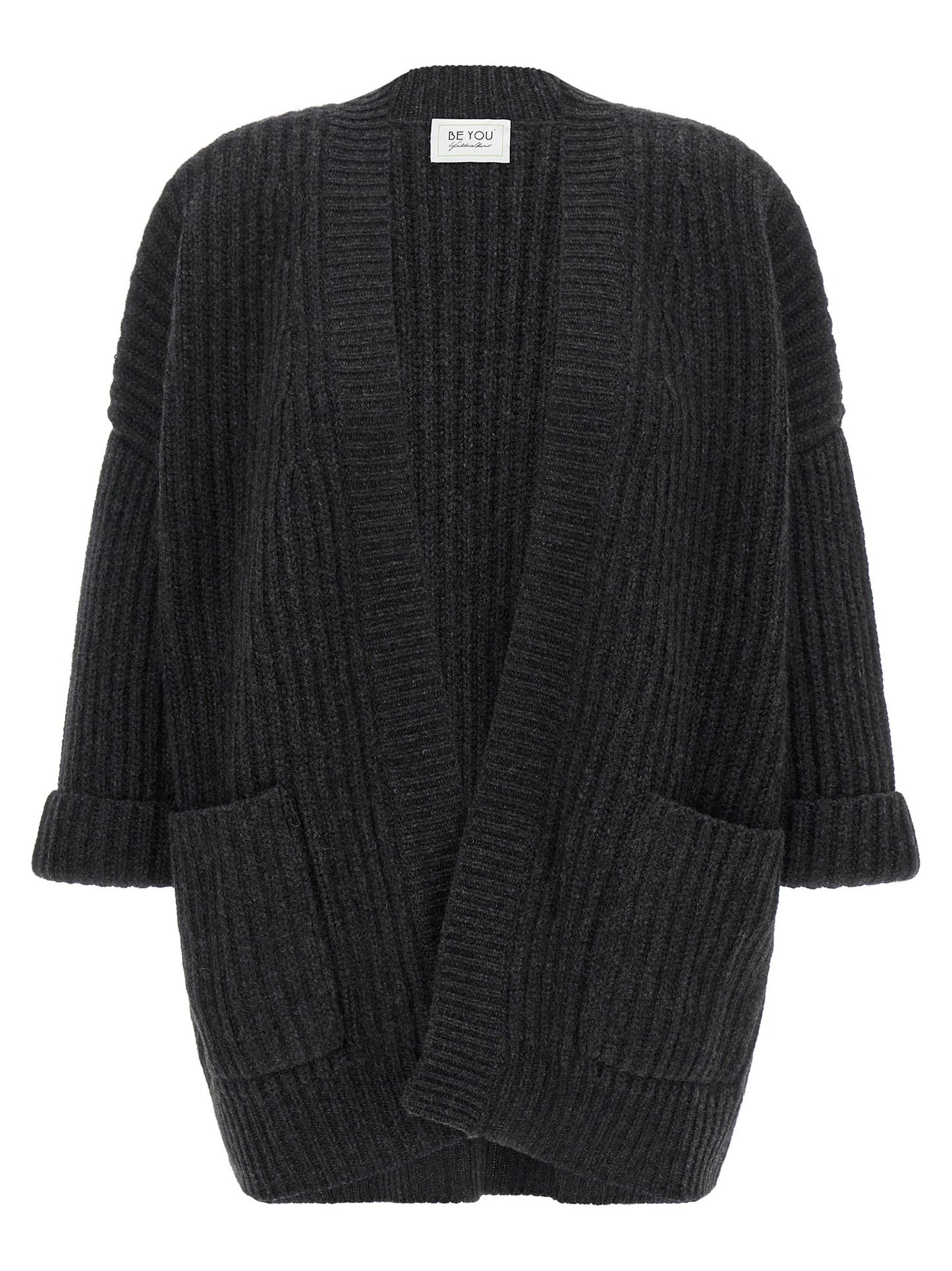 BE YOU Gray Cashmere Cardigan