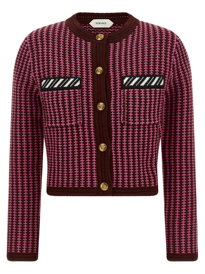 Versace Multicolor Virgin Wool Cardigan