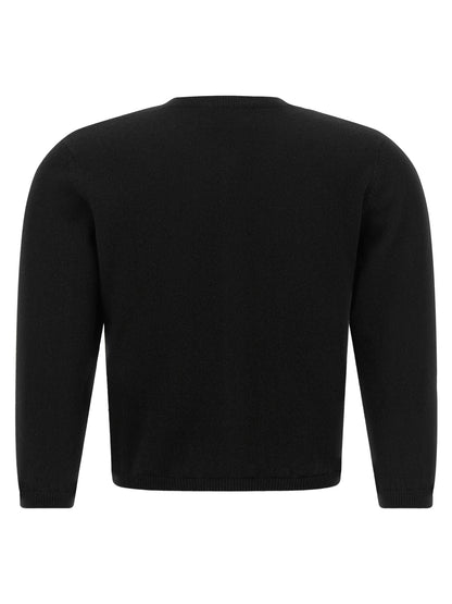 BE YOU Women's Regular Fit Crew Neck Cashmere Cardigan - Black