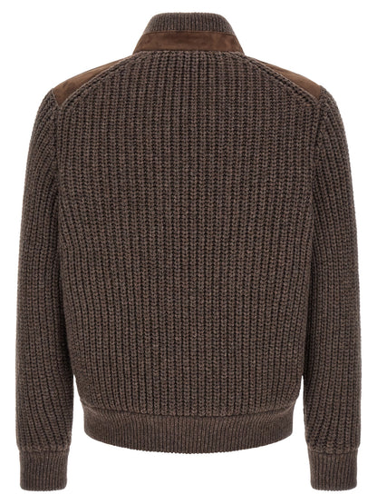 Brunello Cucinelli Brown Lamb Leather Leather Jacket