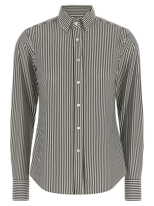 Blouse by XACUS for women in polyamide bicolour, patterned & striped presents a discerning silhouette, showcasing a sophisticated and long-sleeve for a truly discerning finish.