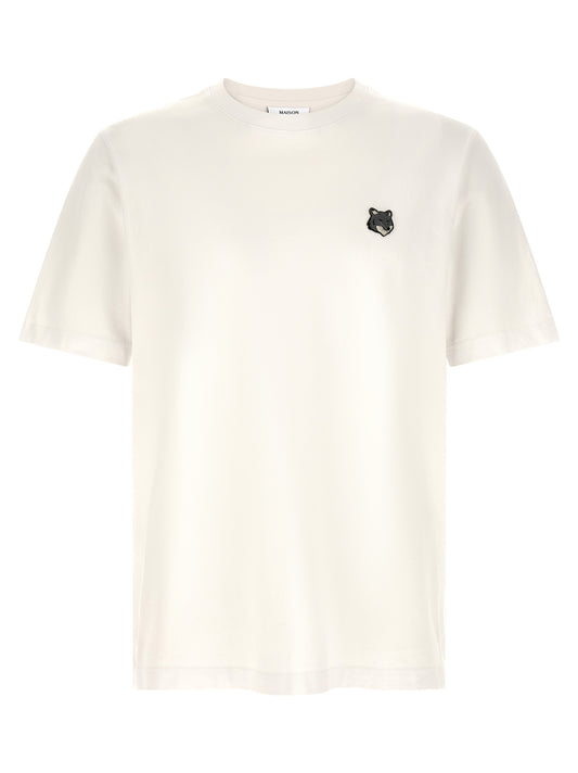 T-Shirt by Maison Kitsuné for men in cotton gray & white showcases a unassuming silhouette, artfully detailed with a refined crew neckline and unassuming short-sleeve for a sophisticated, contemporary look.