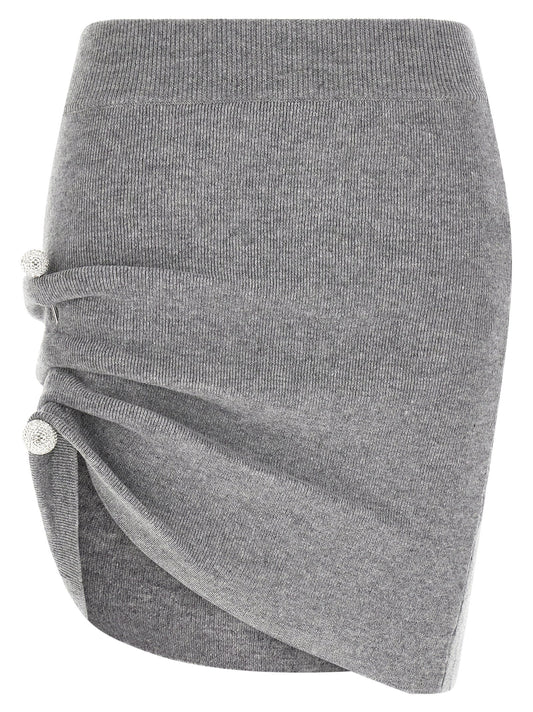 Giuseppe Di Morabito Women's Asymmetrical Virgin Wool & Crystal Skirt - Gray
