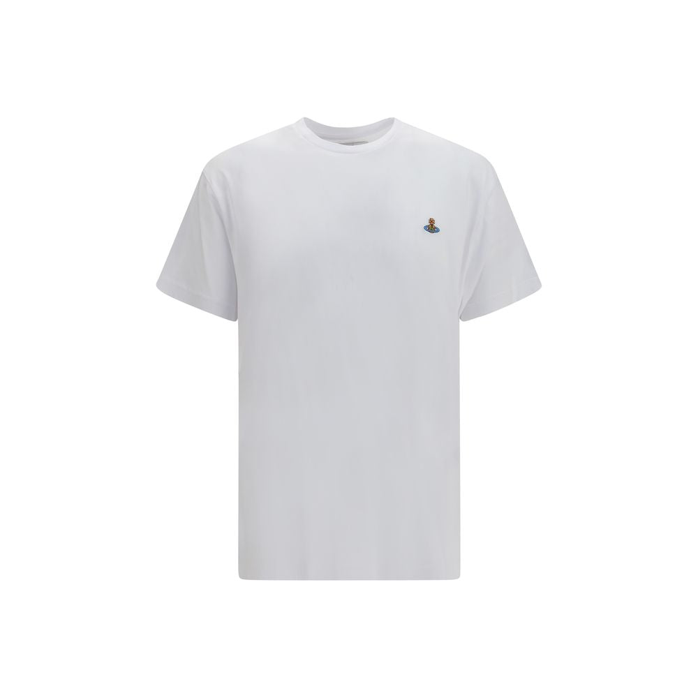 Vivienne Westwood Orb Men's Straight Regular Fit Short-Sleeve Crew Neck Cotton T-Shirt - Multicolor White