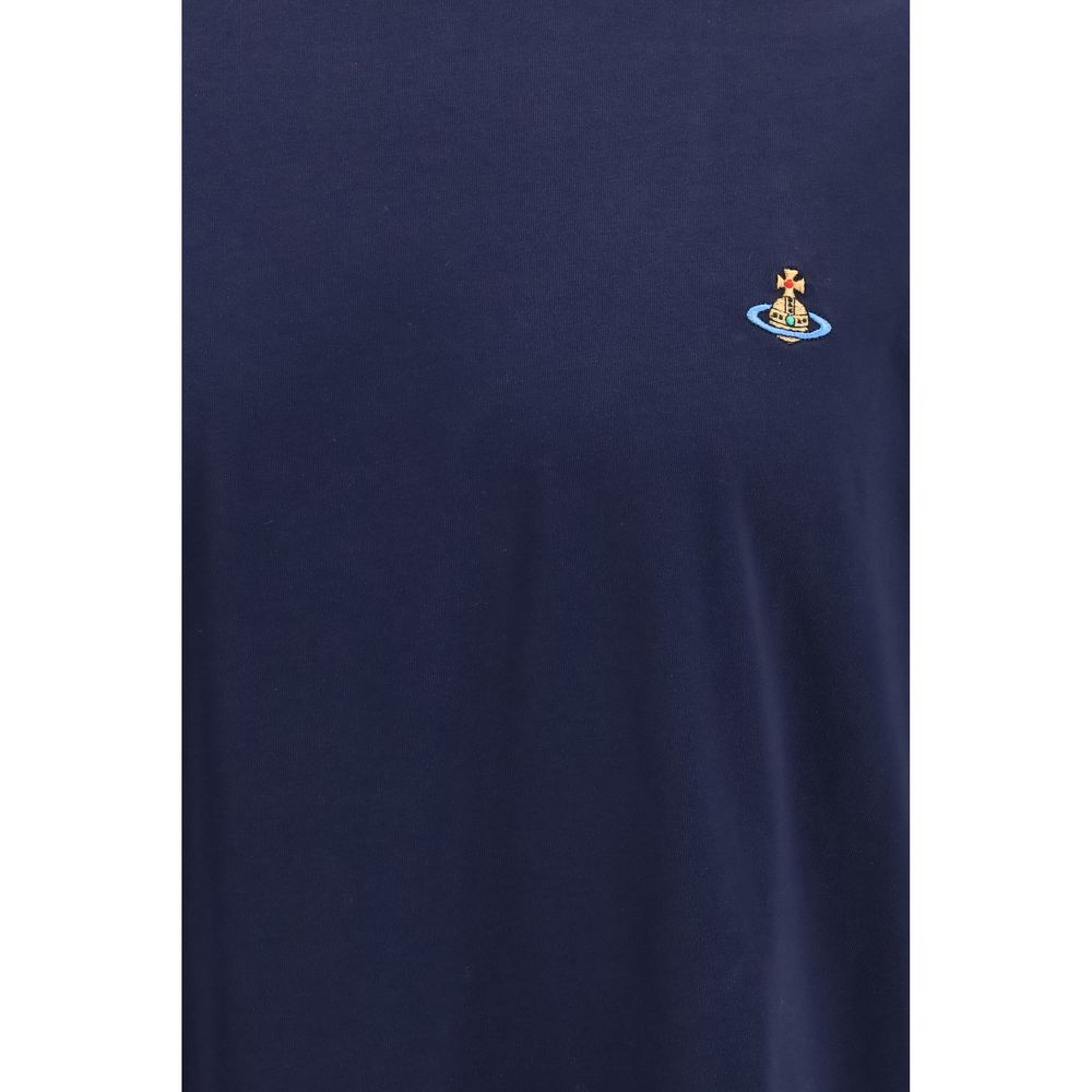 Vivienne Westwood Orb Men's Straight Regular Fit Short-Sleeve Crew Neck Cotton T-Shirt - Blue Multicolor