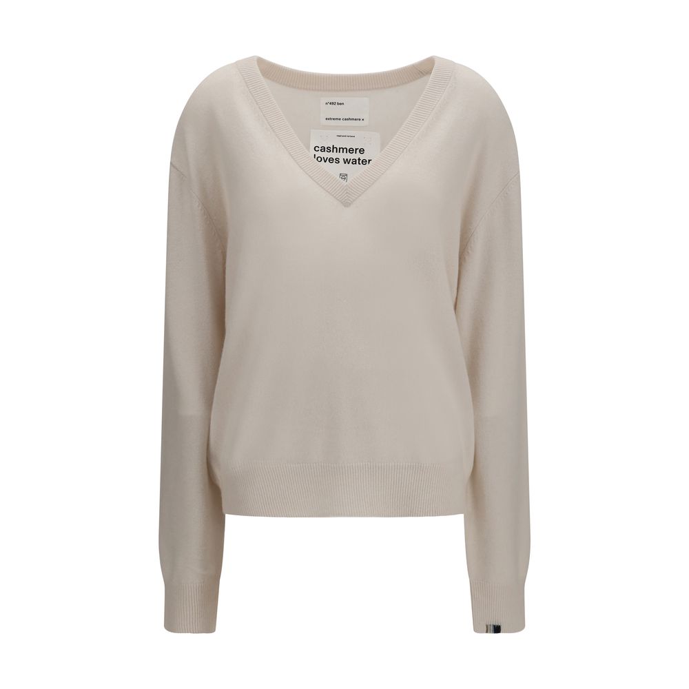 Extreme Cashmere Women's Regular Fit V Neck Cashmere Sweater - Beige