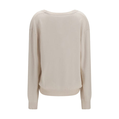 Extreme Cashmere Women's Regular Fit V Neck Cashmere Sweater - Beige