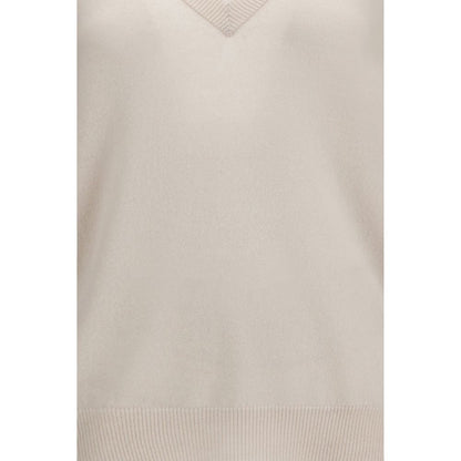 Extreme Cashmere Women's Regular Fit V Neck Cashmere Sweater - Beige