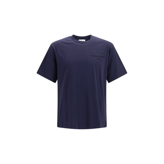 Ferragamo Blue Cotton T-Shirt