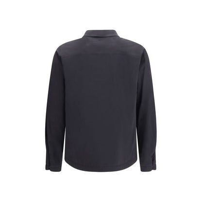 Overcoat by LAMINAR for men in polyamide black features a cosy chic silhouette, artfully detailed with a sophisticated stand-collar neckline and premium pockets for a cosy chic finish.