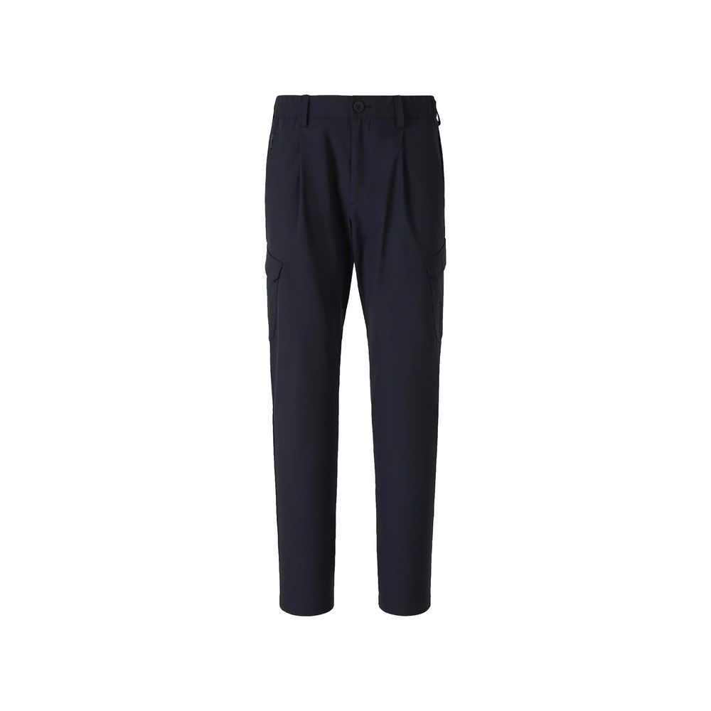 Cargo Pants by Herno for men in polyester blue features a sartorial silhouette, showcasing a sophisticated straight with a refined long and elegant .