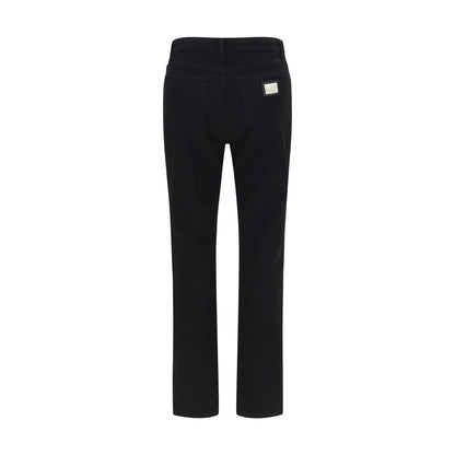 Dolce & Gabbana Black Cotton Straight-Leg Jeans
