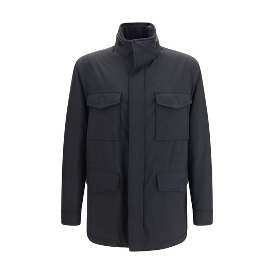 Brioni Blue Wool Oves Aries Full-Length Jacket