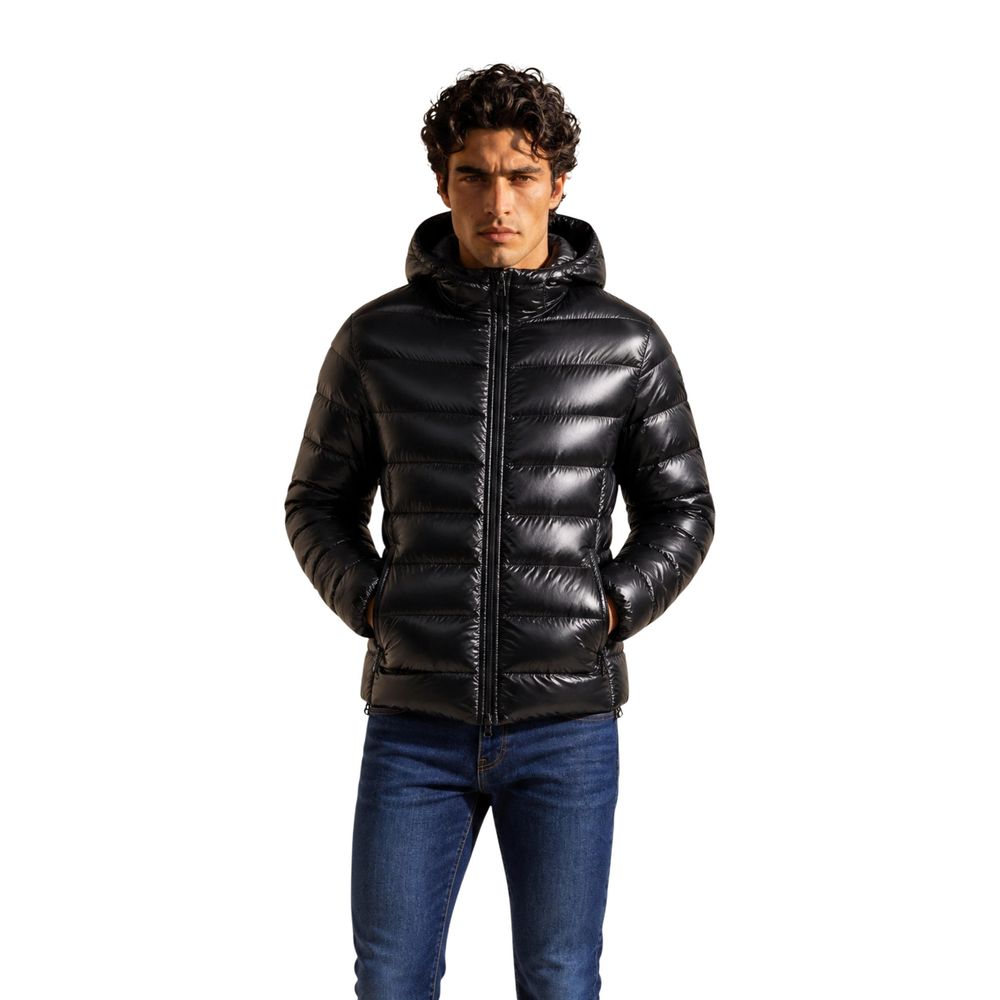 Colmar Originals Men's Quilted Polyamide Hooded Overcoat - Black Signature