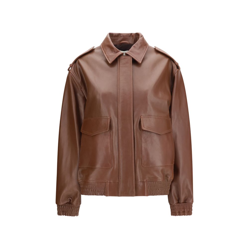 Arma Women's Lamb Leather Overcoat - Brown