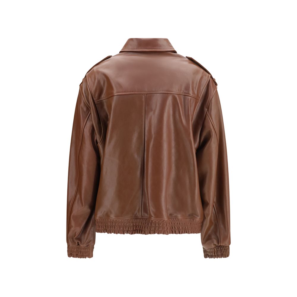 Arma Women's Lamb Leather Overcoat - Brown