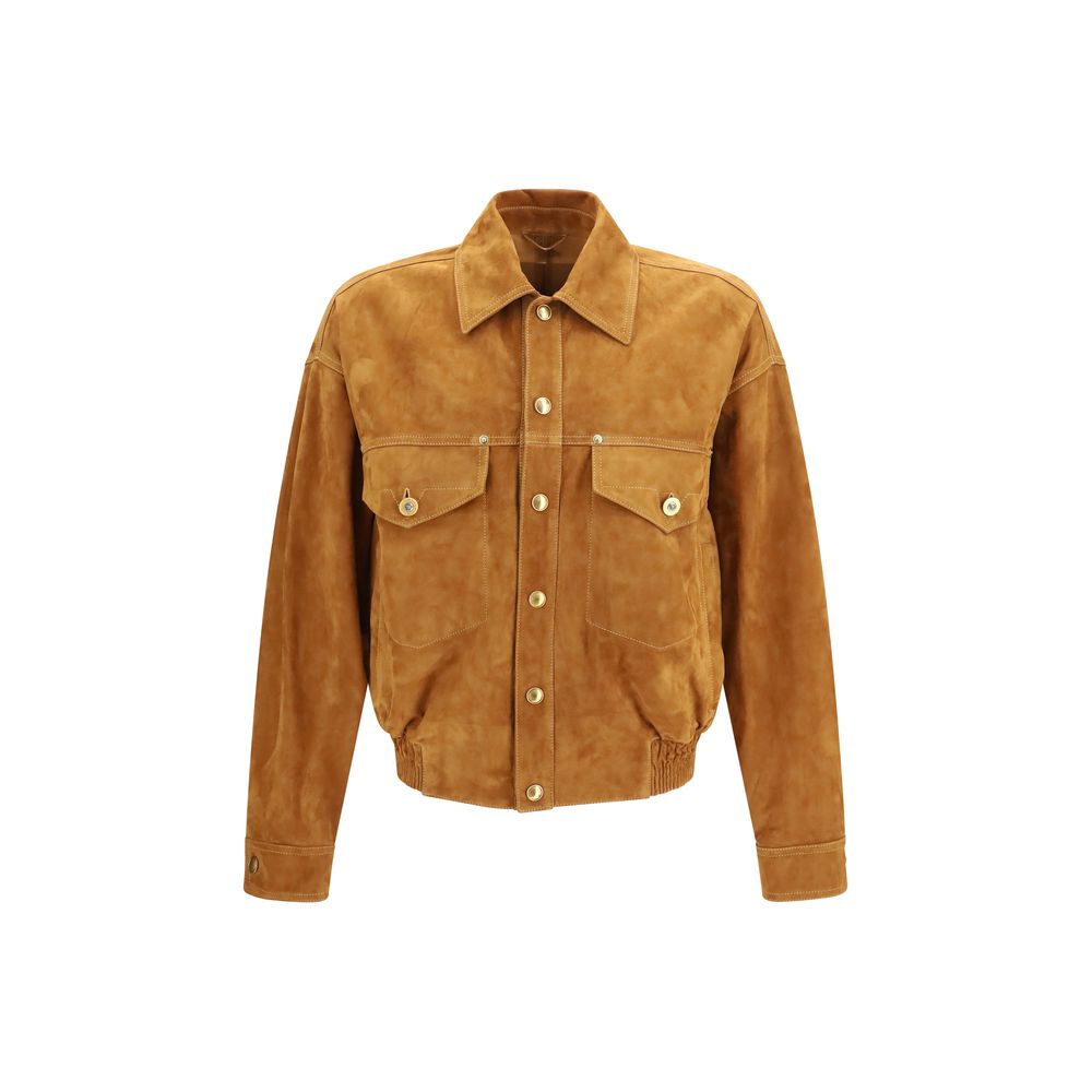 Versace Men's Lamb Leather Jacket - Brown