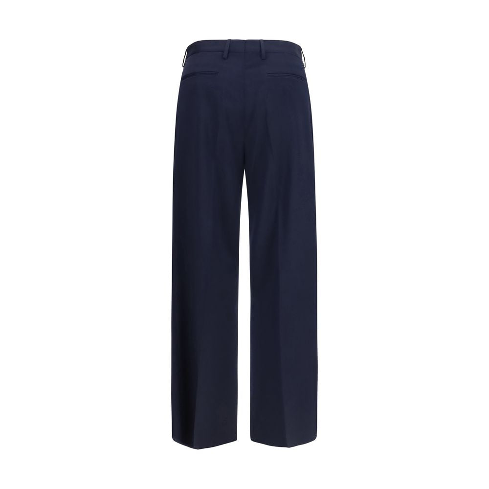 Vivienne Westwood Men's Regular Fit Wide High Rise Virgin Wool Trousers - Blue