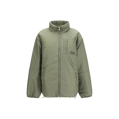 Miu Miu Women's Goose Down Padded High Collar Polyamide Polyester Cotton & Goose-Down Puffer Jacket - Bicolour