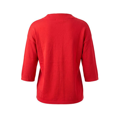 Sweatshirt by Trussardi Jeans for women in viscose nylon & polyamide multicolor & red features an provocated silhouette, detailed with a provocated and a refined for a sophisticated aesthetic.
