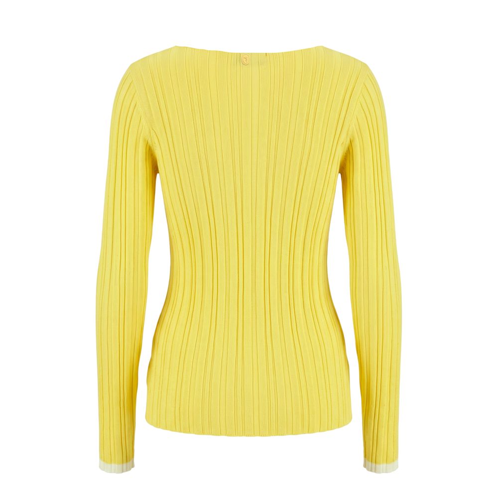 Sweatshirt by Trussardi Jeans for women in polyester & viscose bicolour & yellow features a unrivaled silhouette with a refined and unrivaled detailing for a sophisticated look.