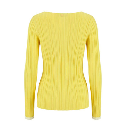 Sweatshirt by Trussardi Jeans for women in polyester & viscose bicolour & yellow features a unrivaled silhouette with a refined and unrivaled detailing for a sophisticated look.