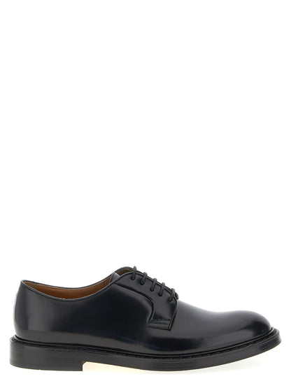 Derby Shoes by Doucal's for men in calfskin leather black, cream, yellow & signature showcases a resplendent Blake Men's Calfskin Leather Derby Shoes aesthetic, defined by its resplendent and elegant .