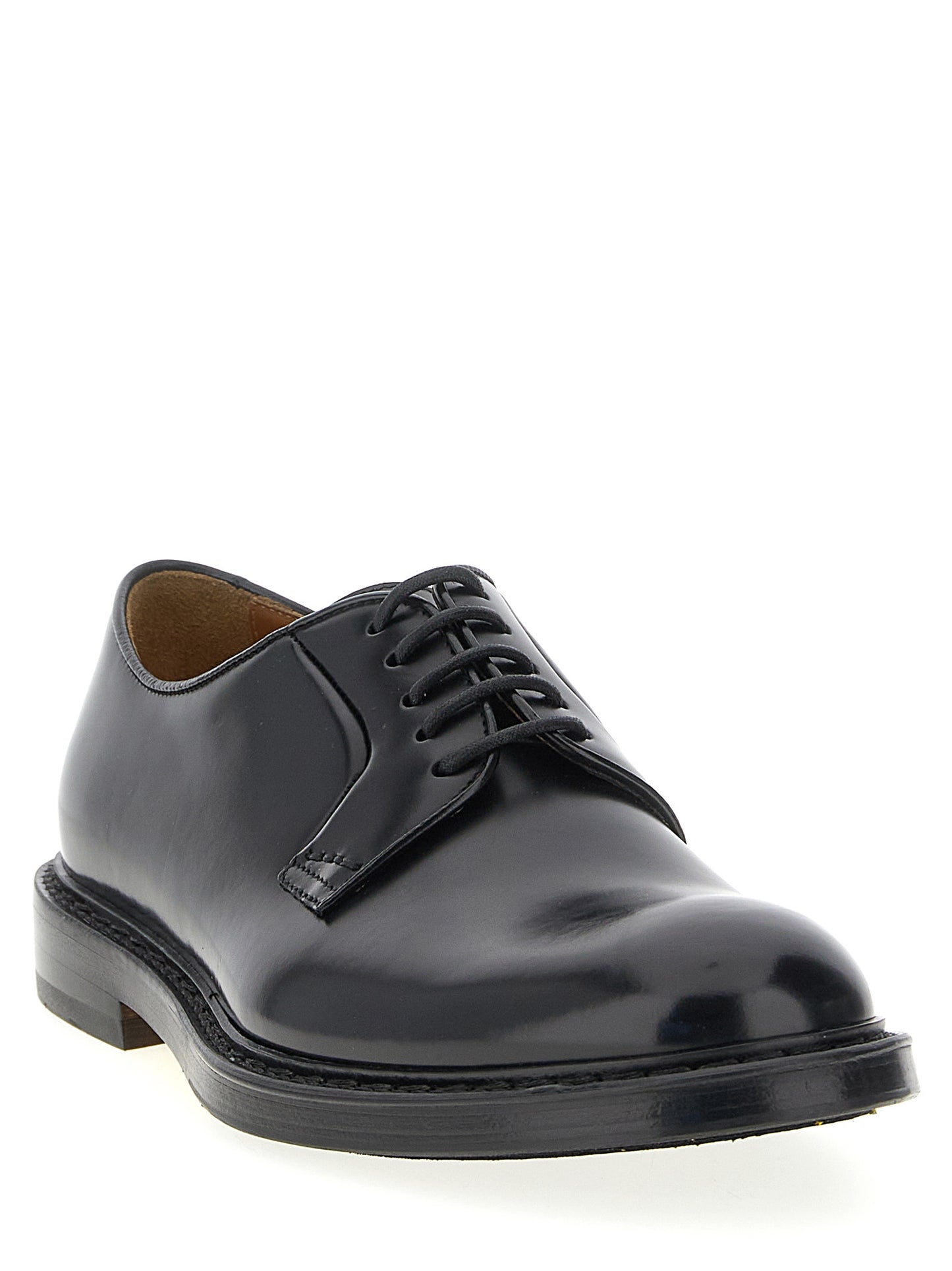 Derby Shoes by Doucal's for men in calfskin leather black, cream, yellow & signature showcases a impeccable silhouette as Blake Men's Calfskin Leather Derby Shoes, artfully designed with a impeccable and refined for a impeccable finish.