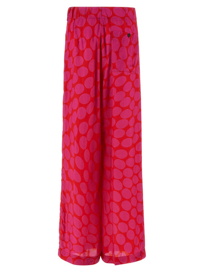 Dries Van Noten Fuchsia Viscose Casual Pants