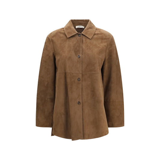 S Max Mara Brown Lamb Ovis Aries Aries Leather Jacket