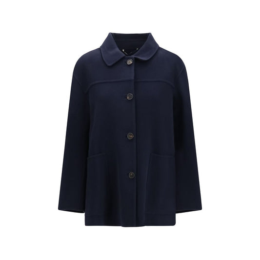 S Max Mara Blue Wool Oves Aries Coat
