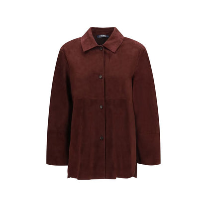 'S Max Mara Bordeaux Lamb Ovis Aries Aries Leather Jacket