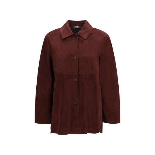 S Max Mara Bordeaux Lamb Ovis Aries Aries Leather Jacket