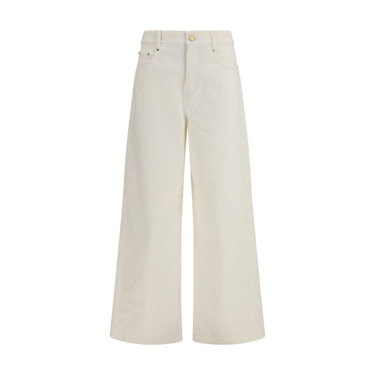 S Max Mara White Cotton Casual Pants