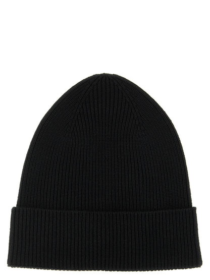 Moncler Black Virgin Wool Beanie