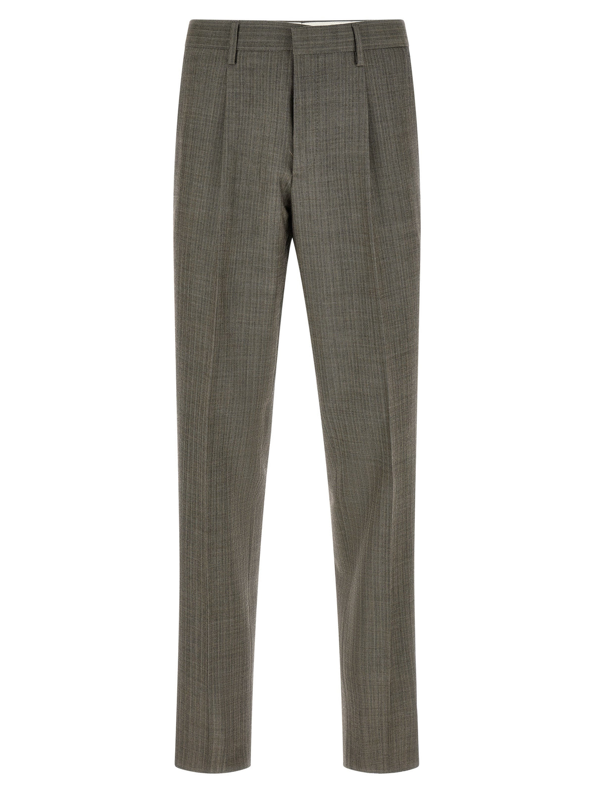 Pant Suit by Lardini for men in virgin wool gray, patterned & signature showcases an bespeak silhouette, artfully detailed with a sophisticated and an bespeak for a refined finish.