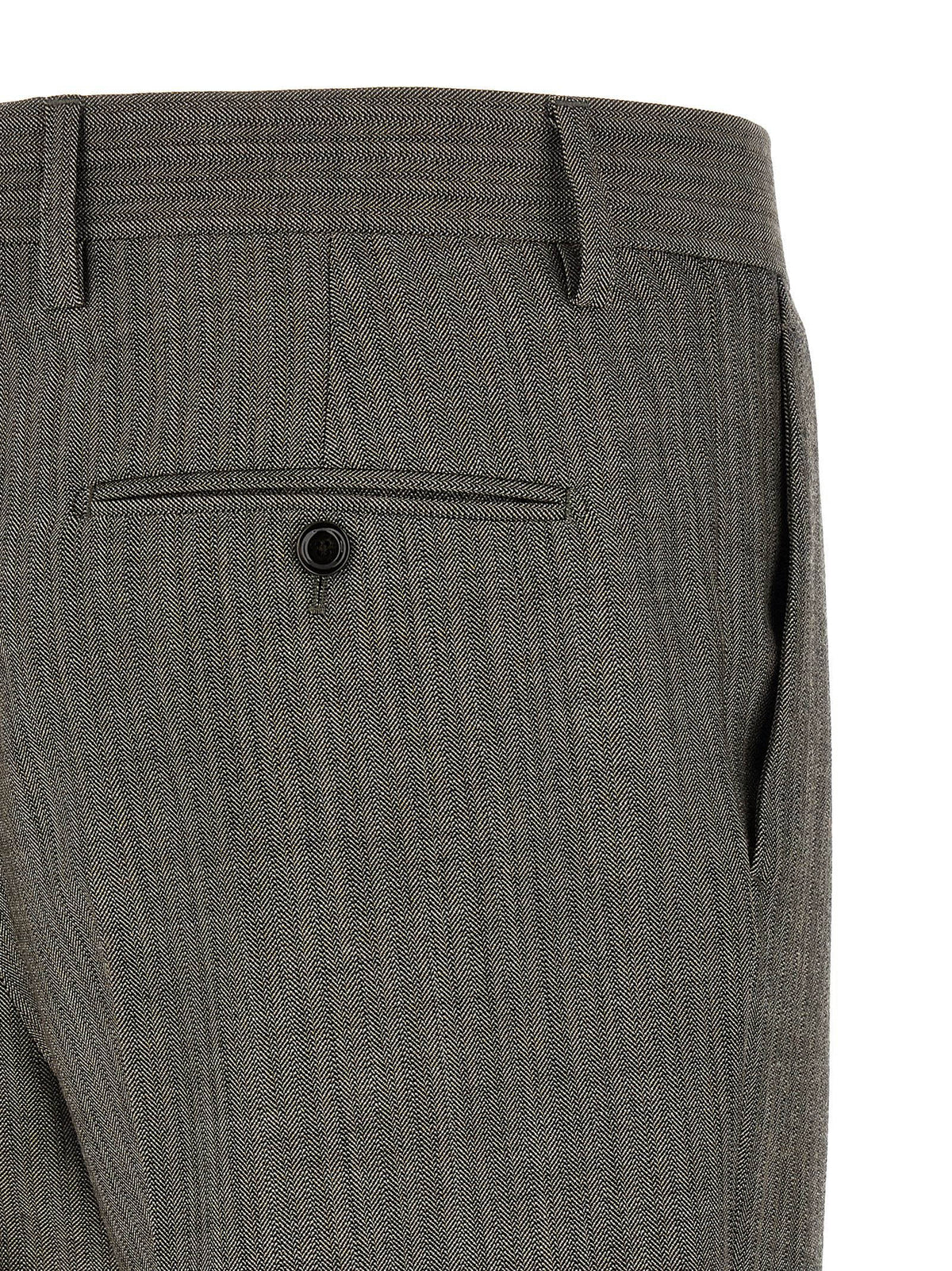Pant Suit by Lardini for men in virgin wool gray, patterned & signature presents a nuanced silhouette, showcasing a nuanced and nuanced for an elevated aesthetic.