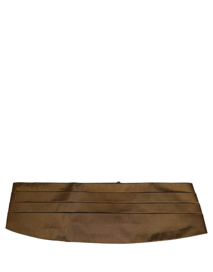 Dolce & Gabbana Brown Men 100% Silk Belt Waist Cummerbund