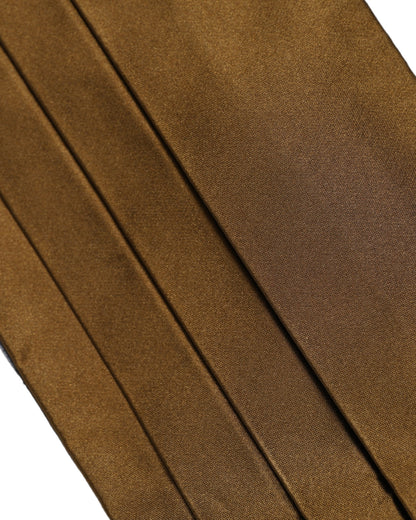 Dolce & Gabbana Brown Men 100% Silk Belt Waist Cummerbund