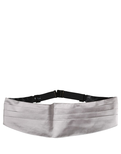 Cummerbund by Dolce & Gabbana for men in silk gray showcases a contemporary silhouette, artfully capturing the essence of the contemporary Silk Cummerbund design for a sophisticated look.