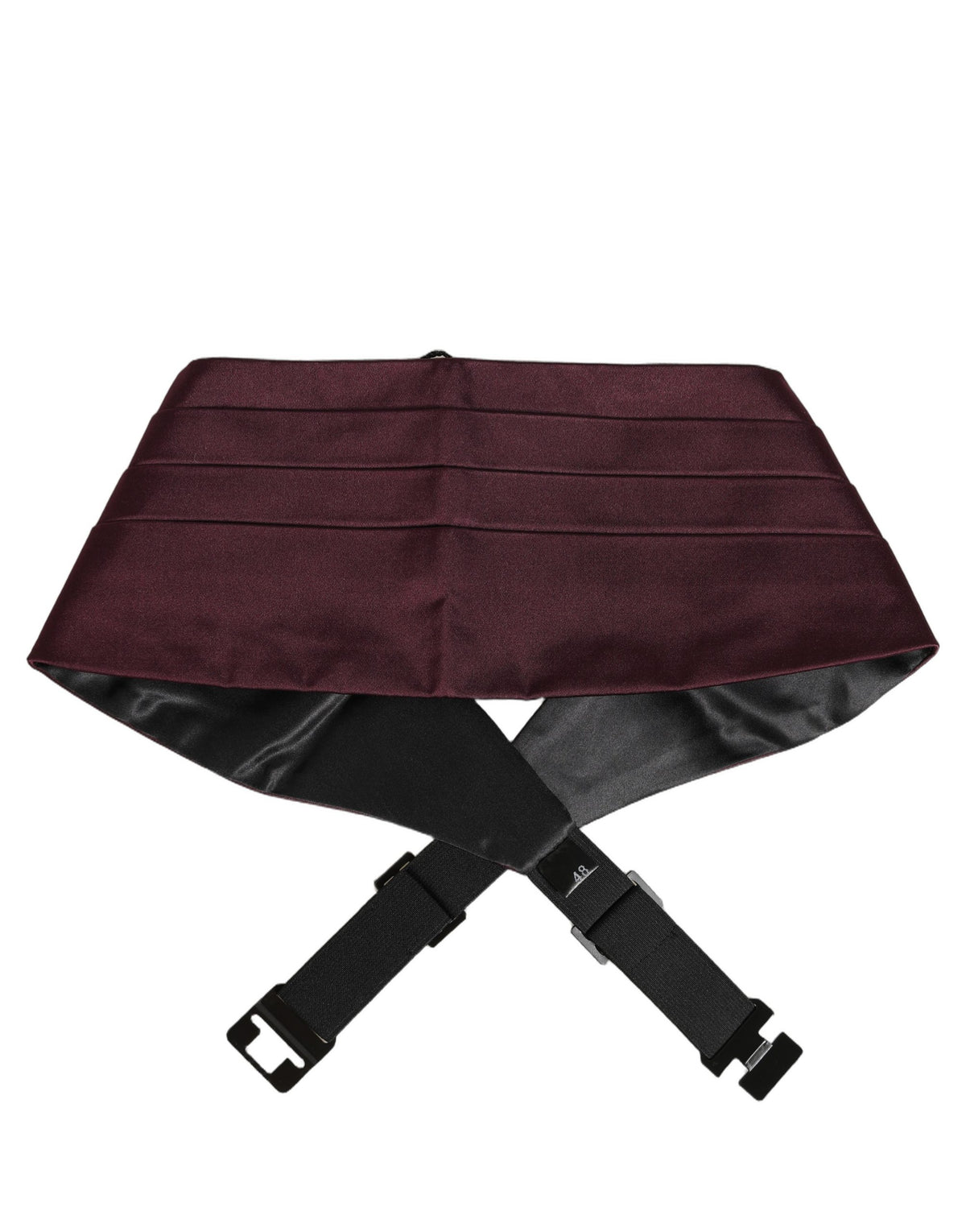 Cummerbund by Dolce & Gabbana for men in silk maroon features a timeless silhouette, showcasing the timeless design and refined style of the Silk Cummerbund.