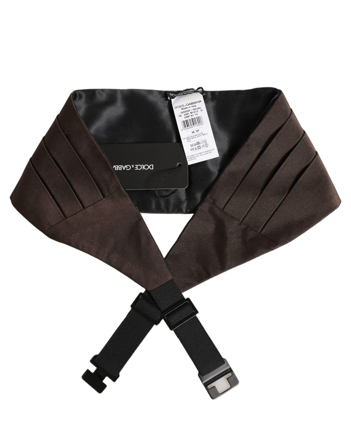 Cummerbund by Dolce & Gabbana for men in silk brown features a exquisite silhouette, showcasing the exquisite Silk Cummerbund design with a refined, sophisticated finish.