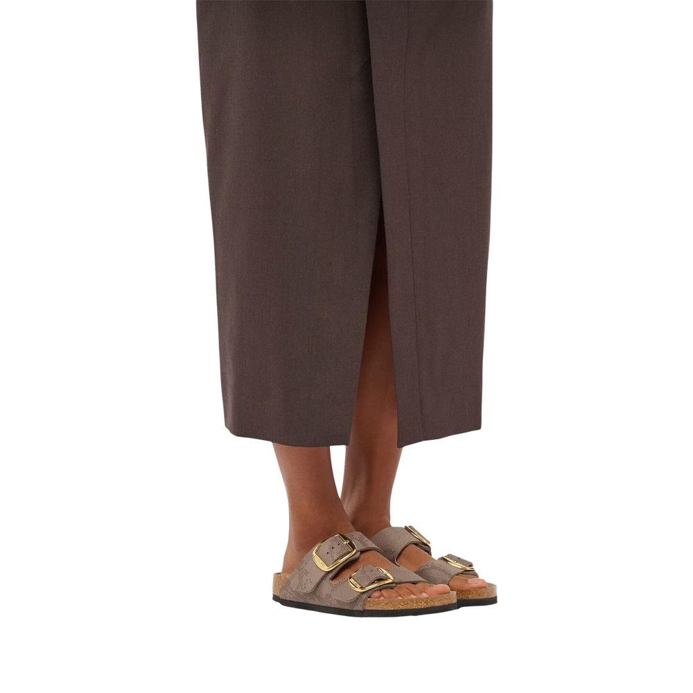 Birkenstock Women's Cork Flat Sandals - Animal Gray Gold Print